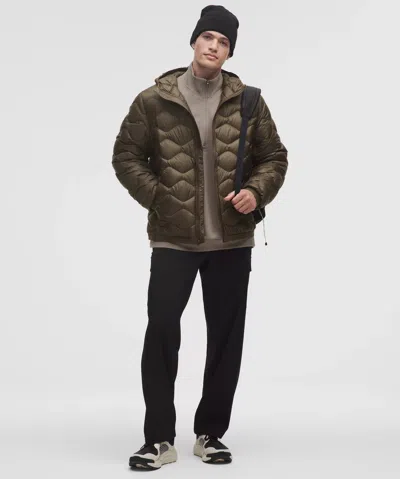 Lululemon Featherweight 900-down-fill Quilted Hooded Jacket In Green