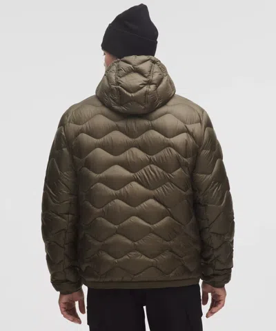 Lululemon Featherweight 900-down-fill Quilted Hooded Jacket In Green