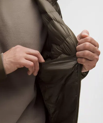 Lululemon Featherweight 900-down-fill Quilted Hooded Jacket In Green