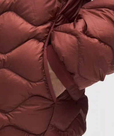 Lululemon Featherweight 900-down-fill Quilted Hooded Jacket In Brown
