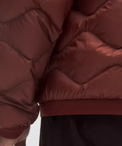 Lululemon Featherweight 900-down-fill Quilted Hooded Jacket In Brown