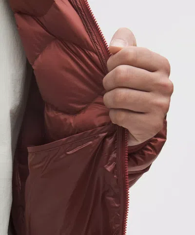 Lululemon Featherweight 900-down-fill Quilted Hooded Jacket In Brown