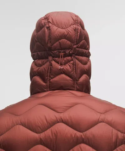 Lululemon Featherweight 900-down-fill Quilted Hooded Jacket In Brown