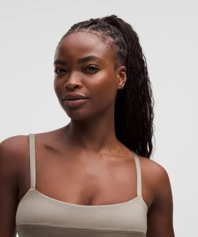 Lululemon Satin Spaghetti-strap Yoga Bra In Gray