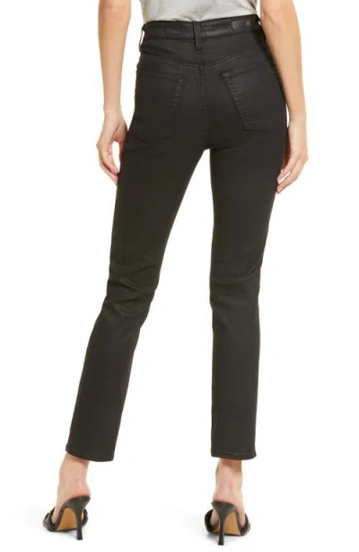 Ag Alexxis Coated Slim Straight Leg Jeans In Black