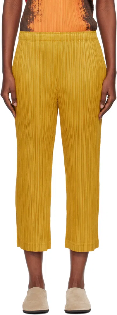Issey Miyake Yellow Thicker Bottoms 1 Trousers In Yellow