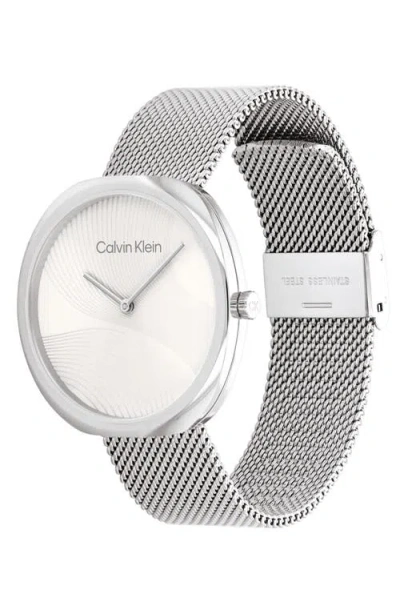 Calvin Klein Mesh Strap Watch, 36.6mm In Silver