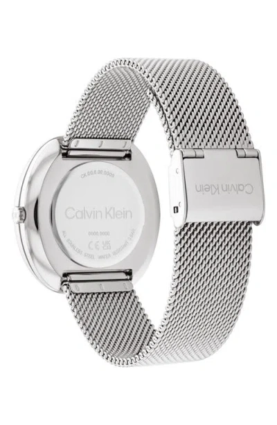 Calvin Klein Mesh Strap Watch, 36.6mm In Silver