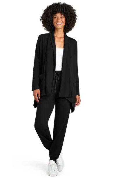 Splendid Supersoft Knit Drape Jacket In Black