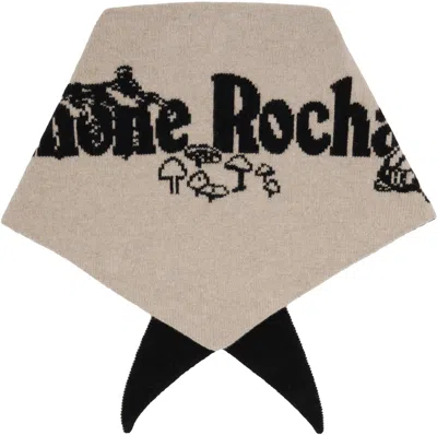 Simone Rocha Graphic Logo Knitted Scarf In Neutral