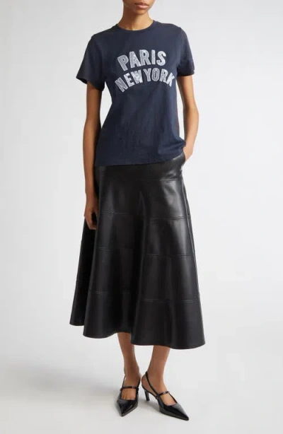 Cinq À Sept Cinq A Sept Paris New York Crewneck Tee In Blue