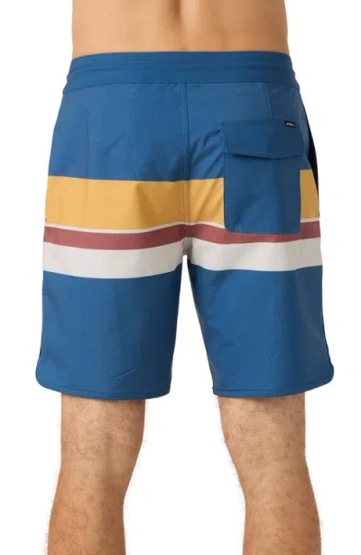 O'neill Cruzer Stripe Scallop Swim Trunks In Blue