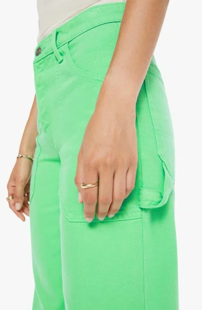 Mother Smoothie Carpenter Sneak High Waist Pants In Summer Green In Green