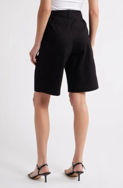Steve Madden Ivana Pleated Front Cotton Shorts In Black