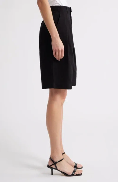 Steve Madden Ivana Pleated Front Cotton Shorts In Black