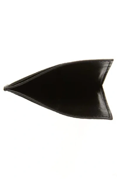 Tom Ford Black Card Holder With Embossed Logo Lettering On The Front In Grained Leather Man In Black