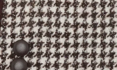 Nanette Lepore Houndstooth Button Gloves In Brown