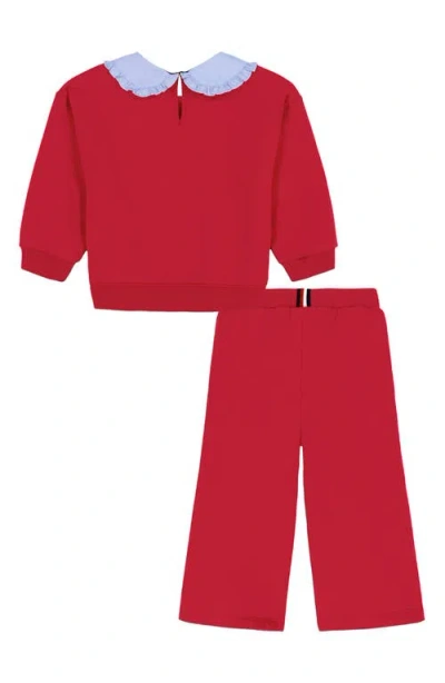 Tommy Hilfiger Baby Girls 2-piece Fleece Top And Pants Set In Red