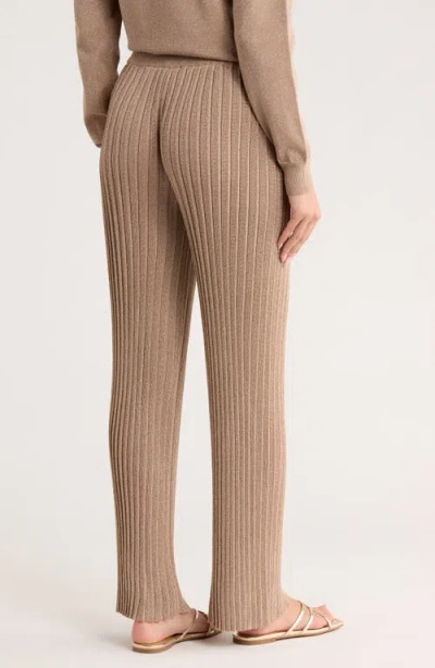 T Tahari Rib Pull-on Pants In Neutral