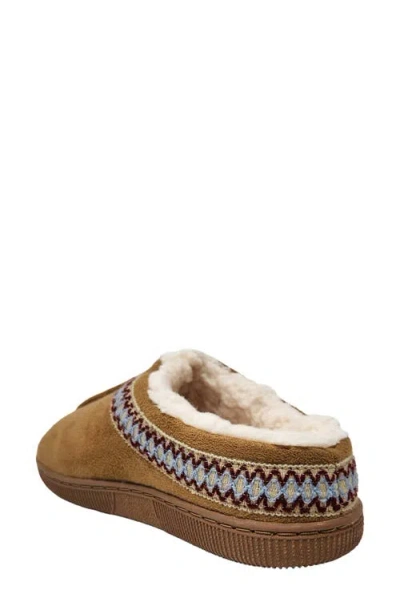 Gaahuu Tape Faux Shearling Lined Slipper In Brown
