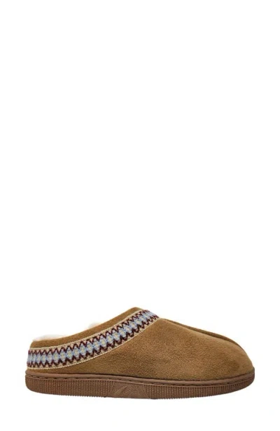 Gaahuu Tape Faux Shearling Lined Slipper In Brown