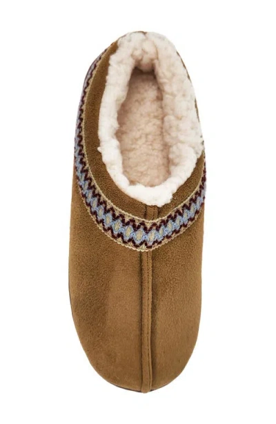 Gaahuu Tape Faux Shearling Lined Slipper In Brown