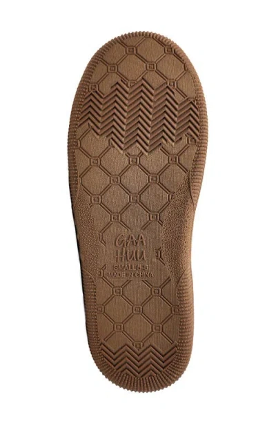 Gaahuu Tape Faux Shearling Lined Slipper In Brown