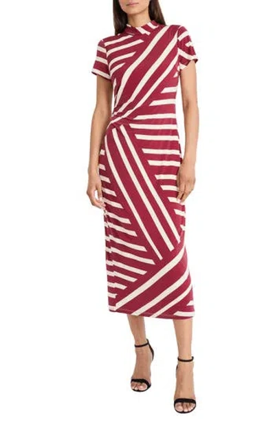 Donna Morgan Women's Mock Neck Short-sleeve Dress In Brown