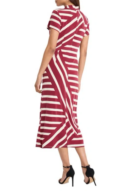 Donna Morgan Women's Mock Neck Short-sleeve Dress In Brown