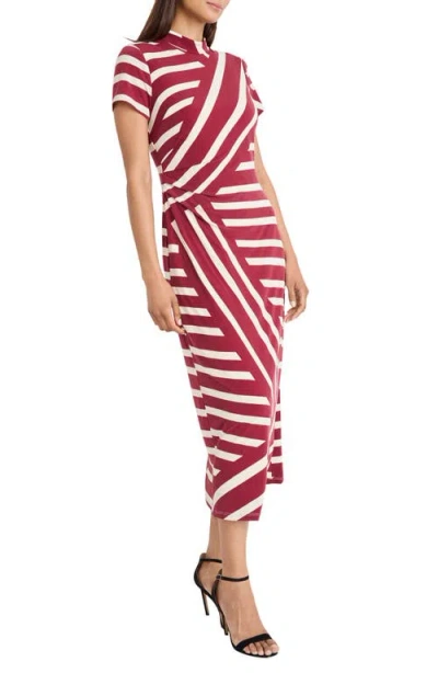 Donna Morgan Women's Mock Neck Short-sleeve Dress In Brown