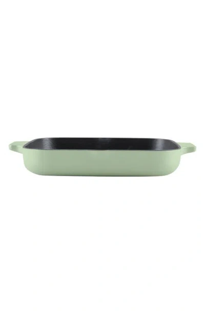 Kitchenaid Enamel 11-inch Grill Roasting Cast Iron Pan In Green