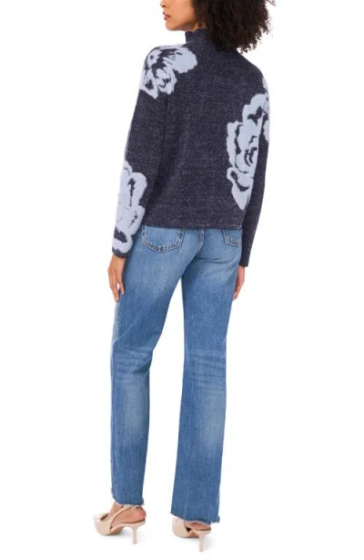 1.state Flower Mock Neck Sweater In Blue