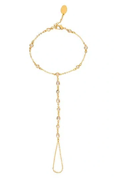 Rivka Friedman 18k Gold Plated Cubic Zirconia Hand Chain In Gold