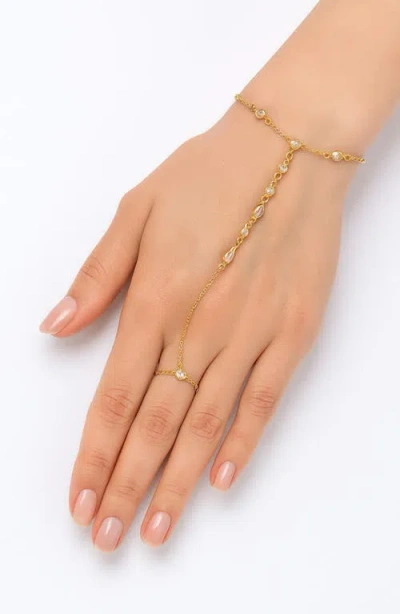 Rivka Friedman 18k Gold Plated Cubic Zirconia Hand Chain In Gold
