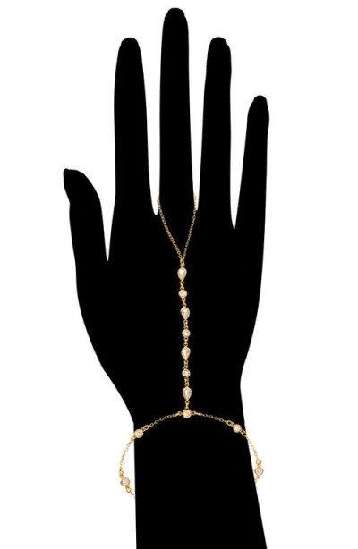 Rivka Friedman 18k Gold Plated Cubic Zirconia Hand Chain In Gold