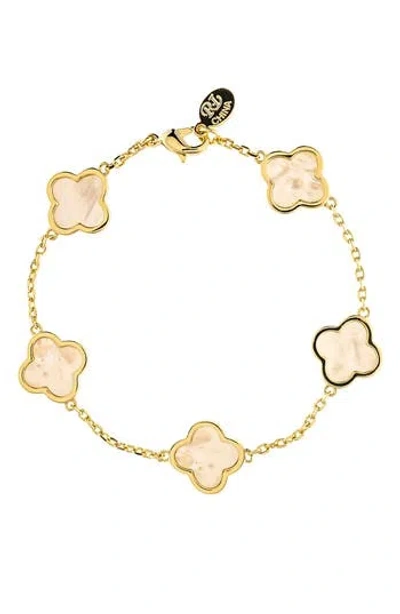 Rivka Friedman 18k Gold Plated Clover Station Bracelet In Gold