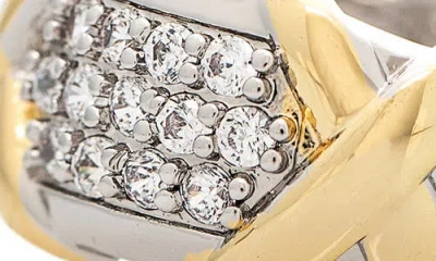 Rivka Friedman Two-tone Pavé Cubic Zirconia Band Ring In Multi