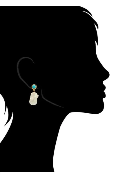 Rivka Friedman 18k Plated Pearl Earrings In White