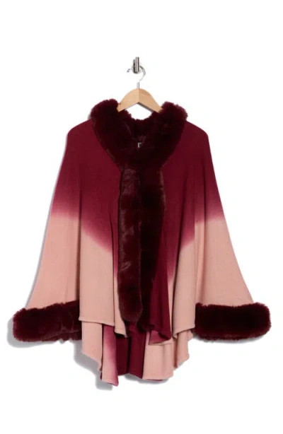 Patrizia Luca Ombré Faux Fur Cape In Multi