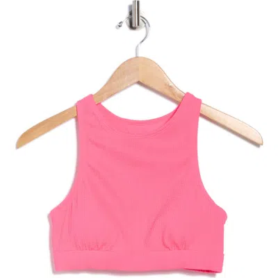 Nike Elevated Essential High Neck Bikini Top In Pink