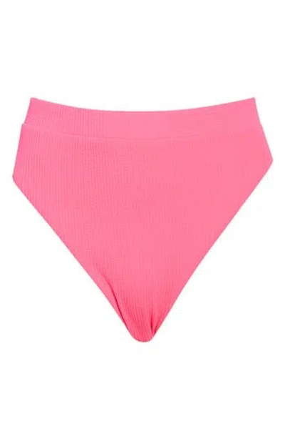 Nike Elevated Essential High Waist Bikini Bottoms In Pink