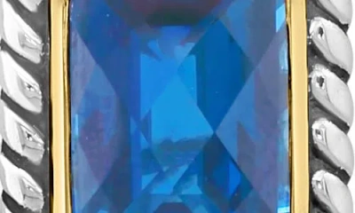 Effy Sterling Silver & 18k Gold Ocean Blue Topaz Pendant Necklace In Blue