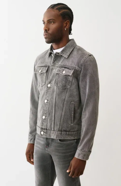 True Religion Jesse Trucker Jacket In Gray