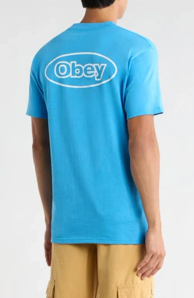 Obey Reaction Graphic T-shirt In Blue