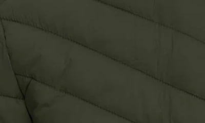 Noize Alex Chevron Quilted Puffer Jacket In Green