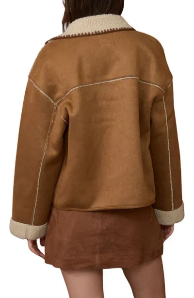 Blu Pepper Faux Shearling & Faux Suede Jacket In Brown