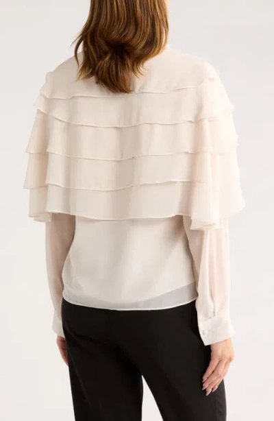 Area Stars Ruffle Long Sleeve Top In Pink