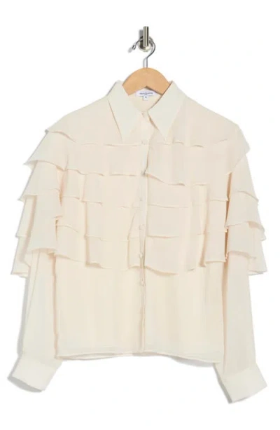 Area Stars Ruffle Long Sleeve Top In Pink