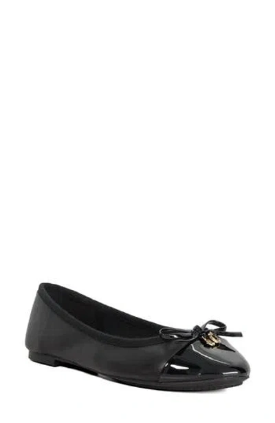Dune London Harpington Cap Toe Ballet Flat In Black