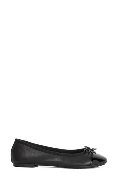 Dune London Harpington Cap Toe Ballet Flat In Black